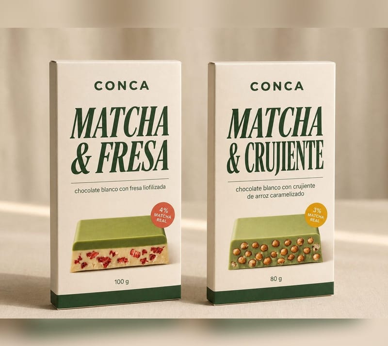 Tabletas Conca Matcha & Fresa y Matcha & Crujiente